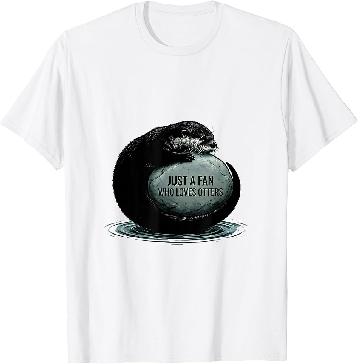 Men's Just A Fan Who Loves Otters Funny Otter Lover Gift T-Shirt - White