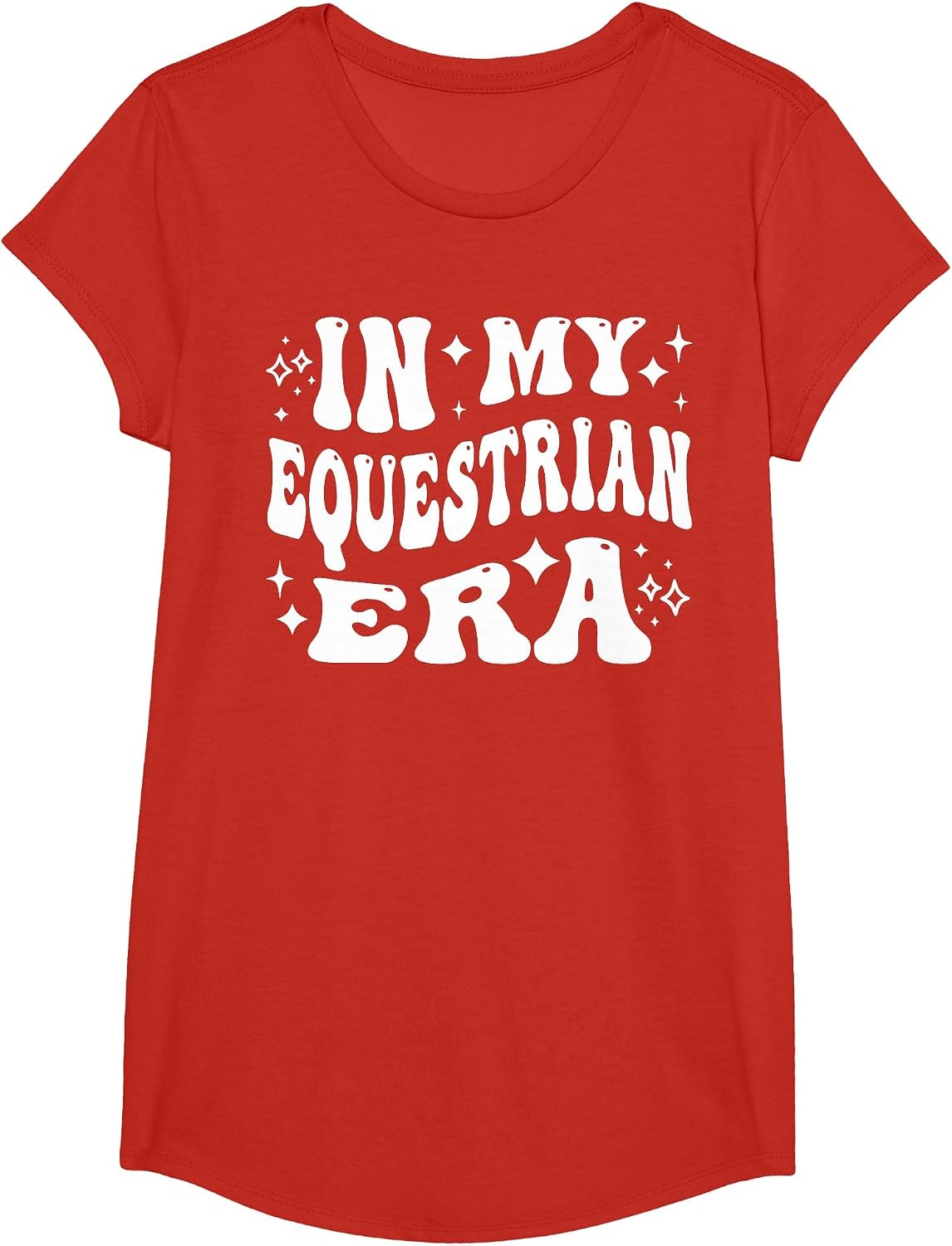 in My Equestrian Era Horse Rider Barn Life Passion T-Shirt - Girls Red