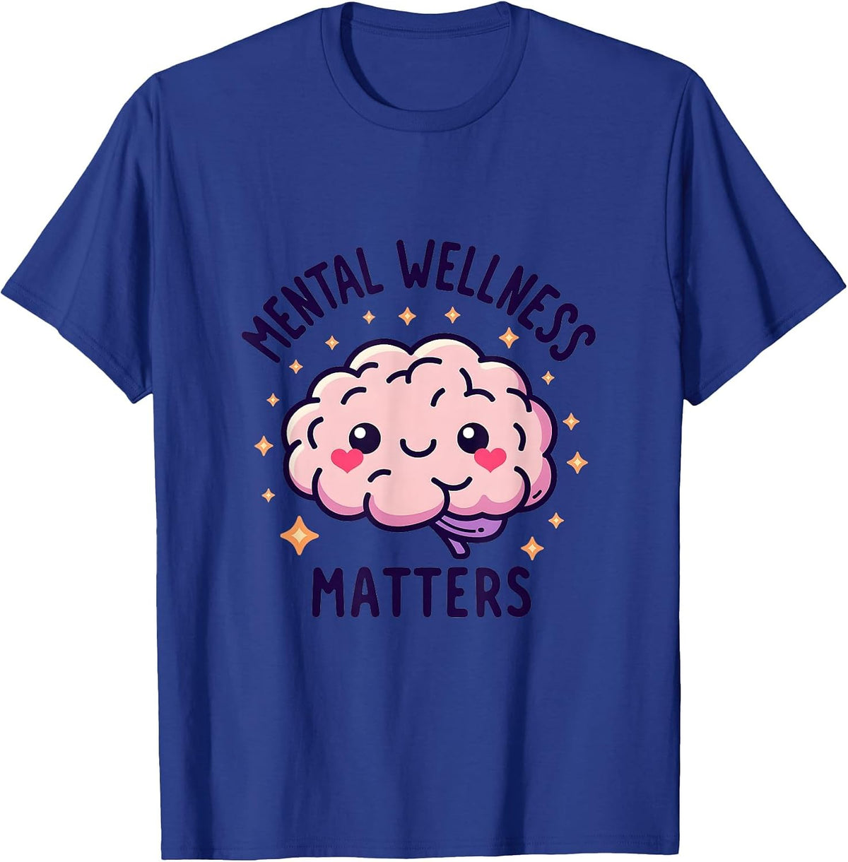 Mental Wellness Matters Awareness Design T-Shirt - Royal Blue