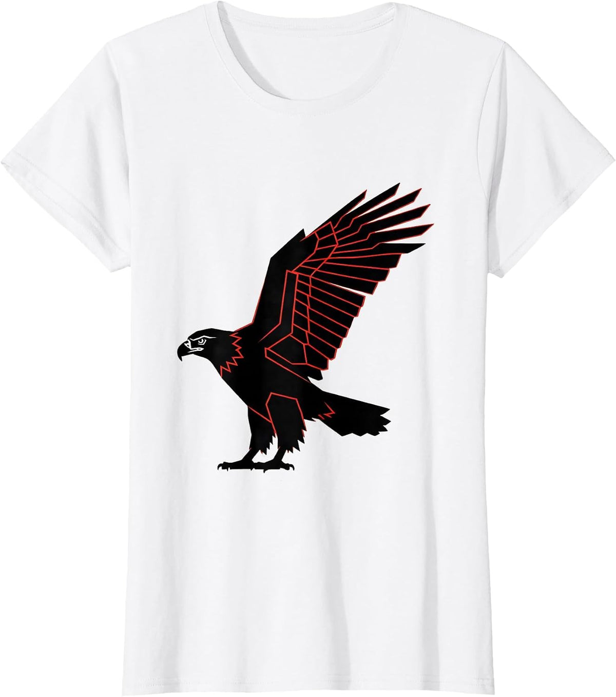 Women's Bald Eagle Compact Body Swiss International Eagle Lover T-Shirt - White
