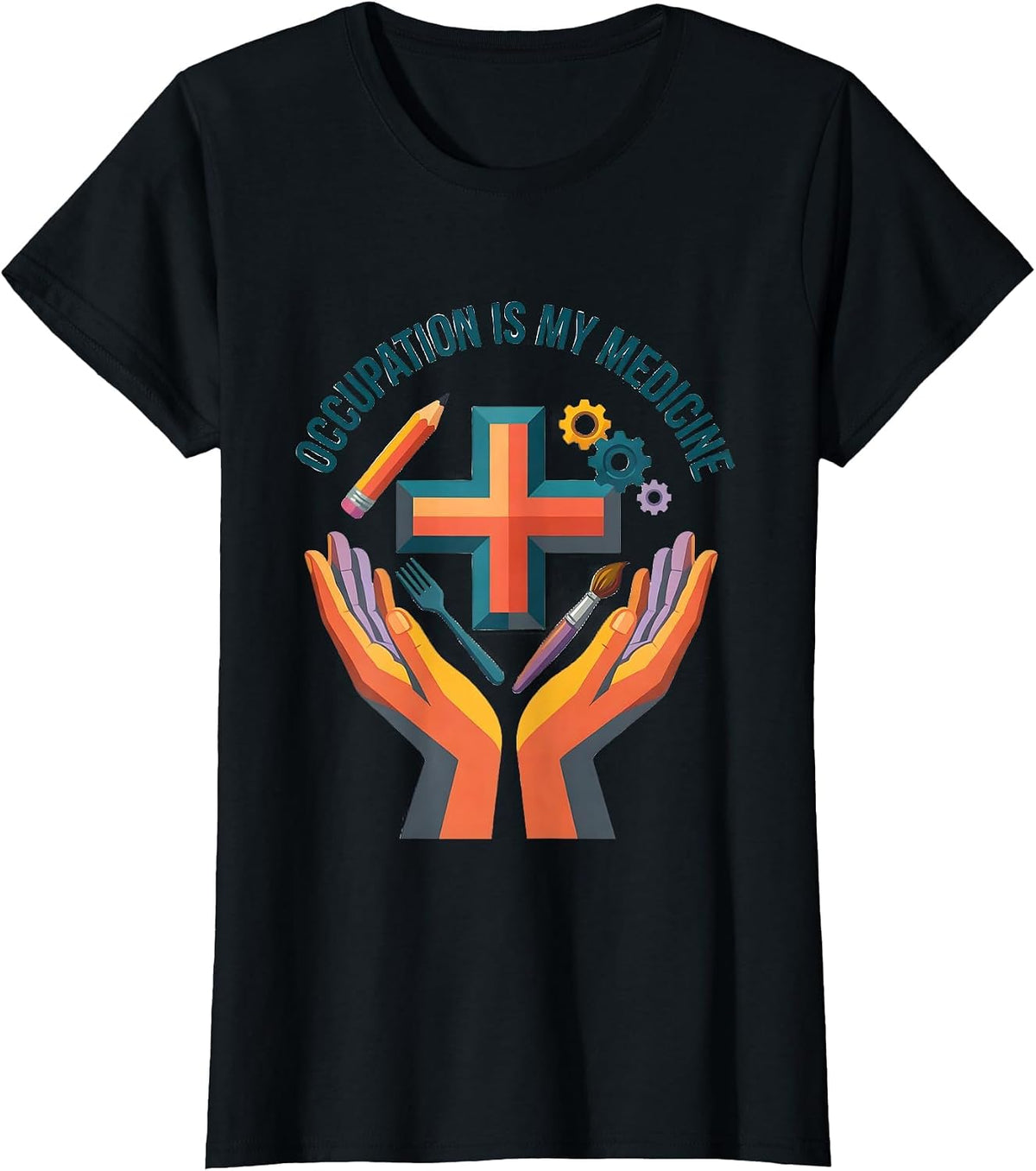 Occupation Is My Medicine OT Therapist Design T-Shirt - Black