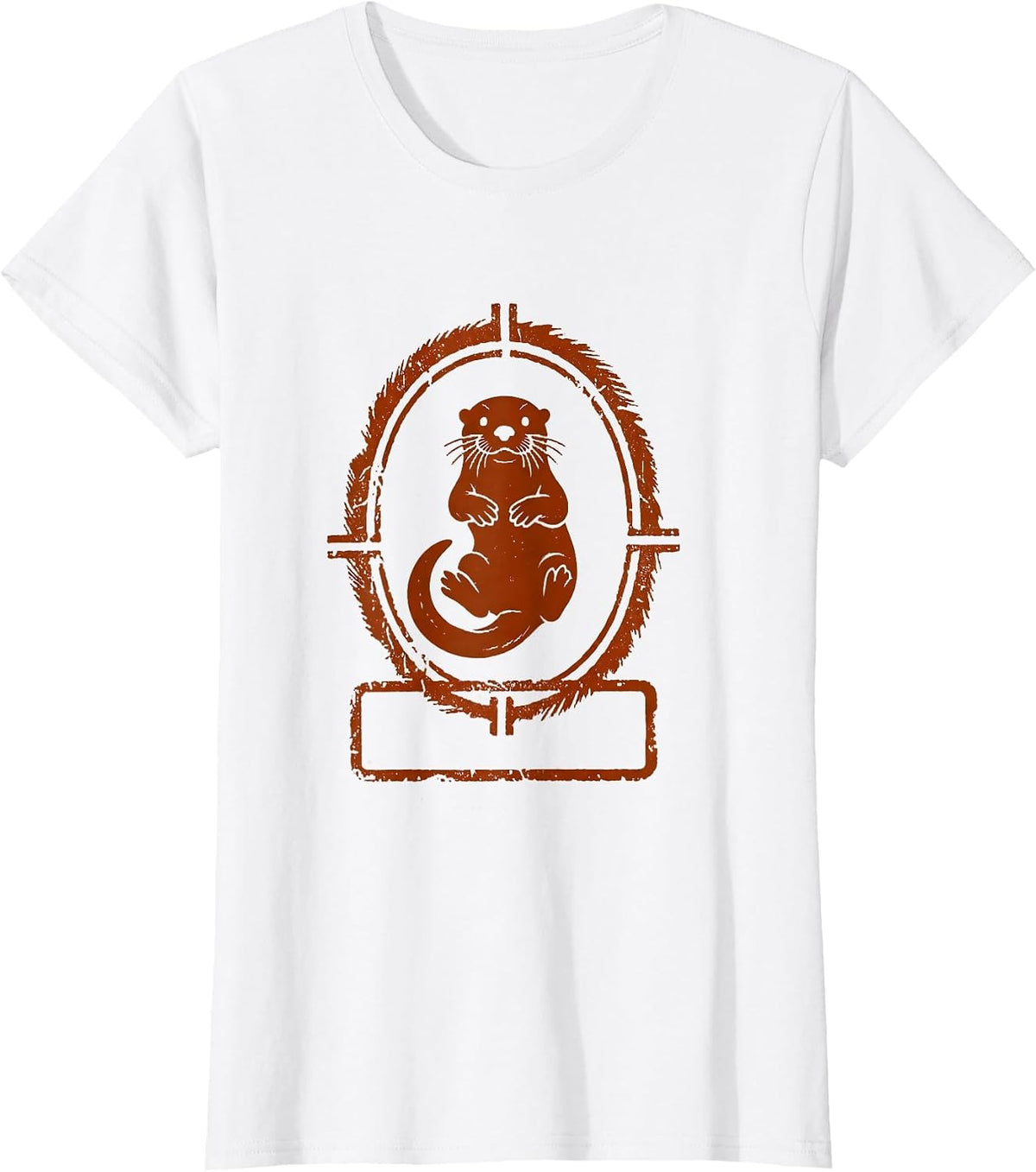 Otter Silhouette Funny Otter Lover Novelty Humor T-Shirt - White