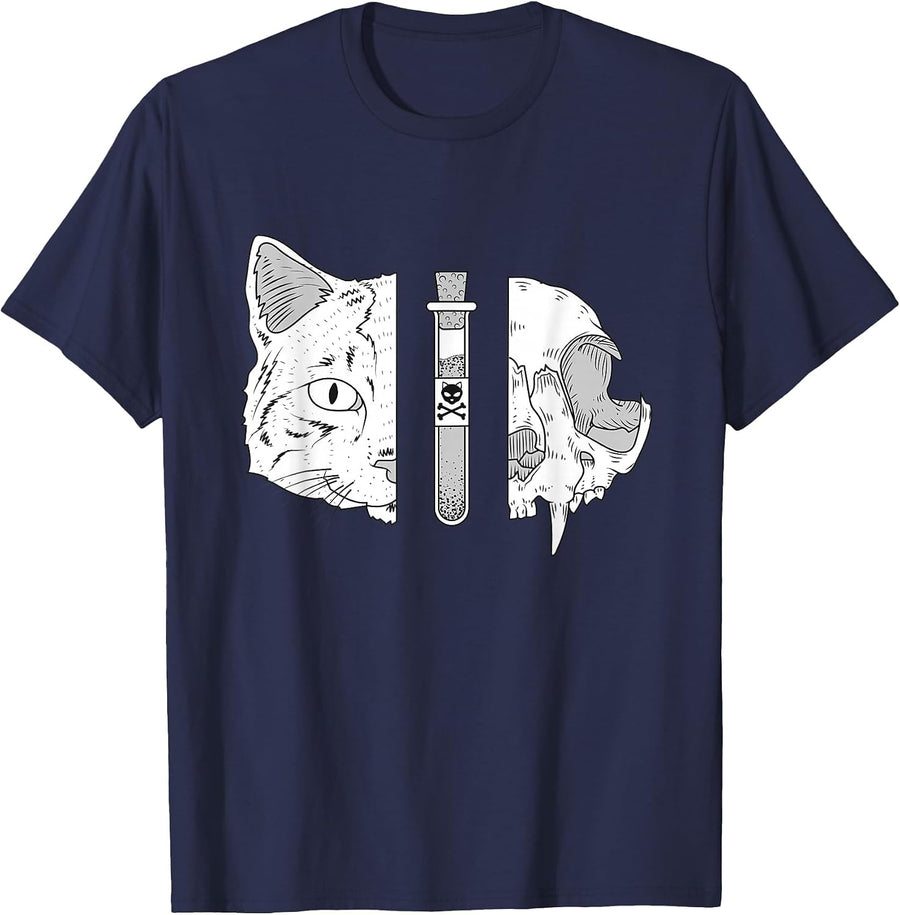 Physics - Science Student Physicist Schrodingers Cat T-Shirt - Navy Blue