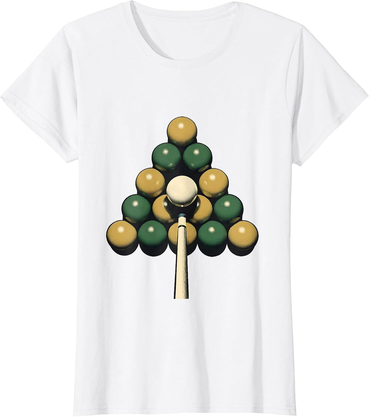 Cue Ball Rack Split Billiards Humor Player Gift T-Shirt - White
