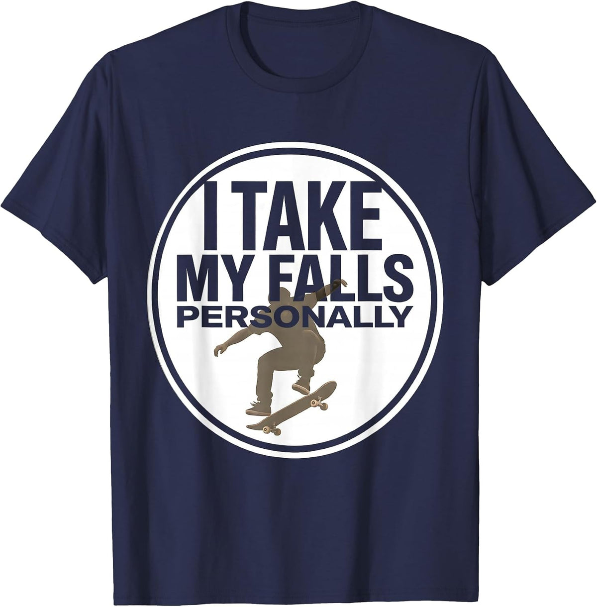 I Take My Falls Personally Funny Mountain Bike Biker Gift T-Shirt - Navy Blue