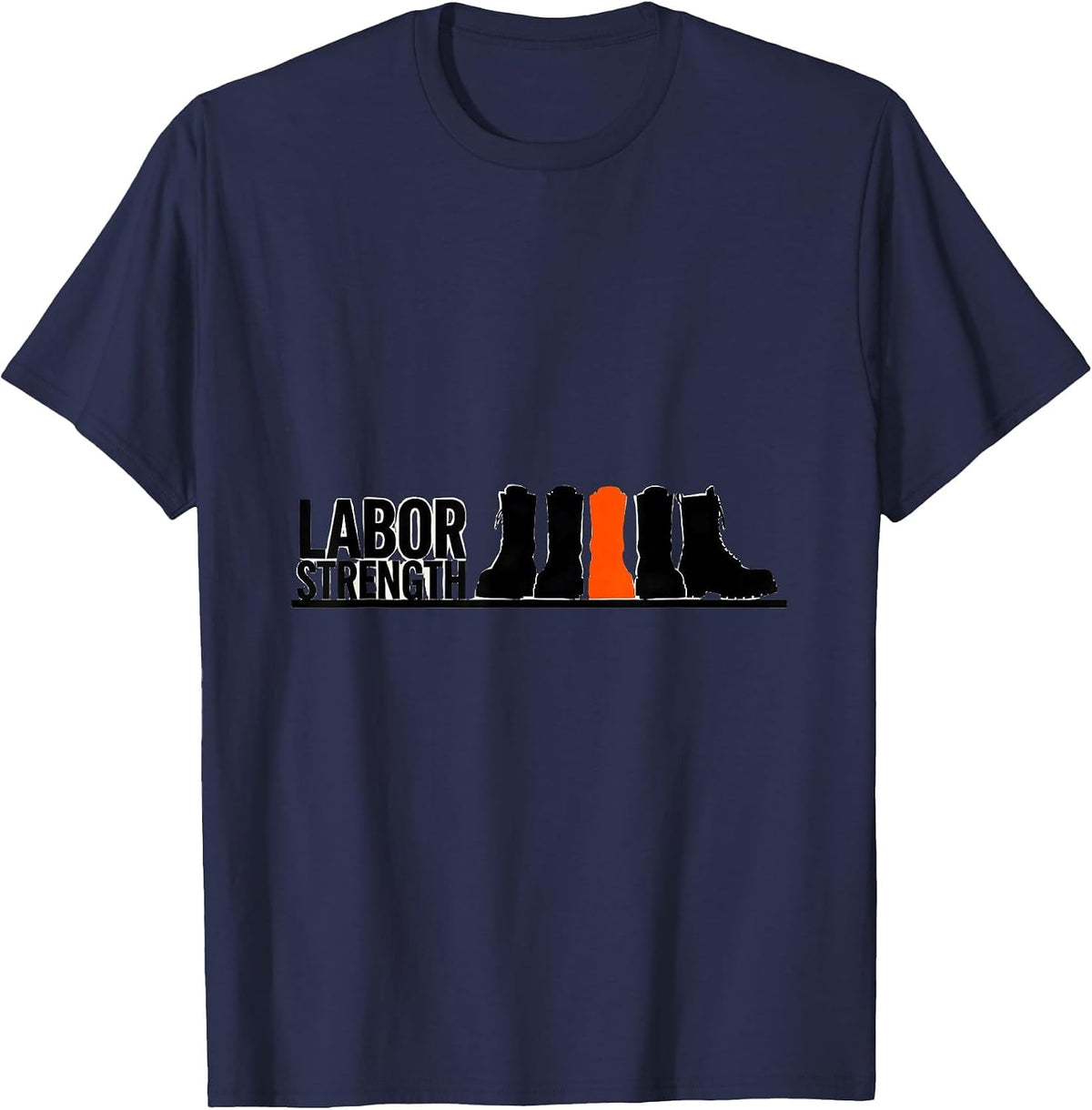 Labor Strength Minimalist Union Worker Solidarity Pride T-Shirt - Navy Blue