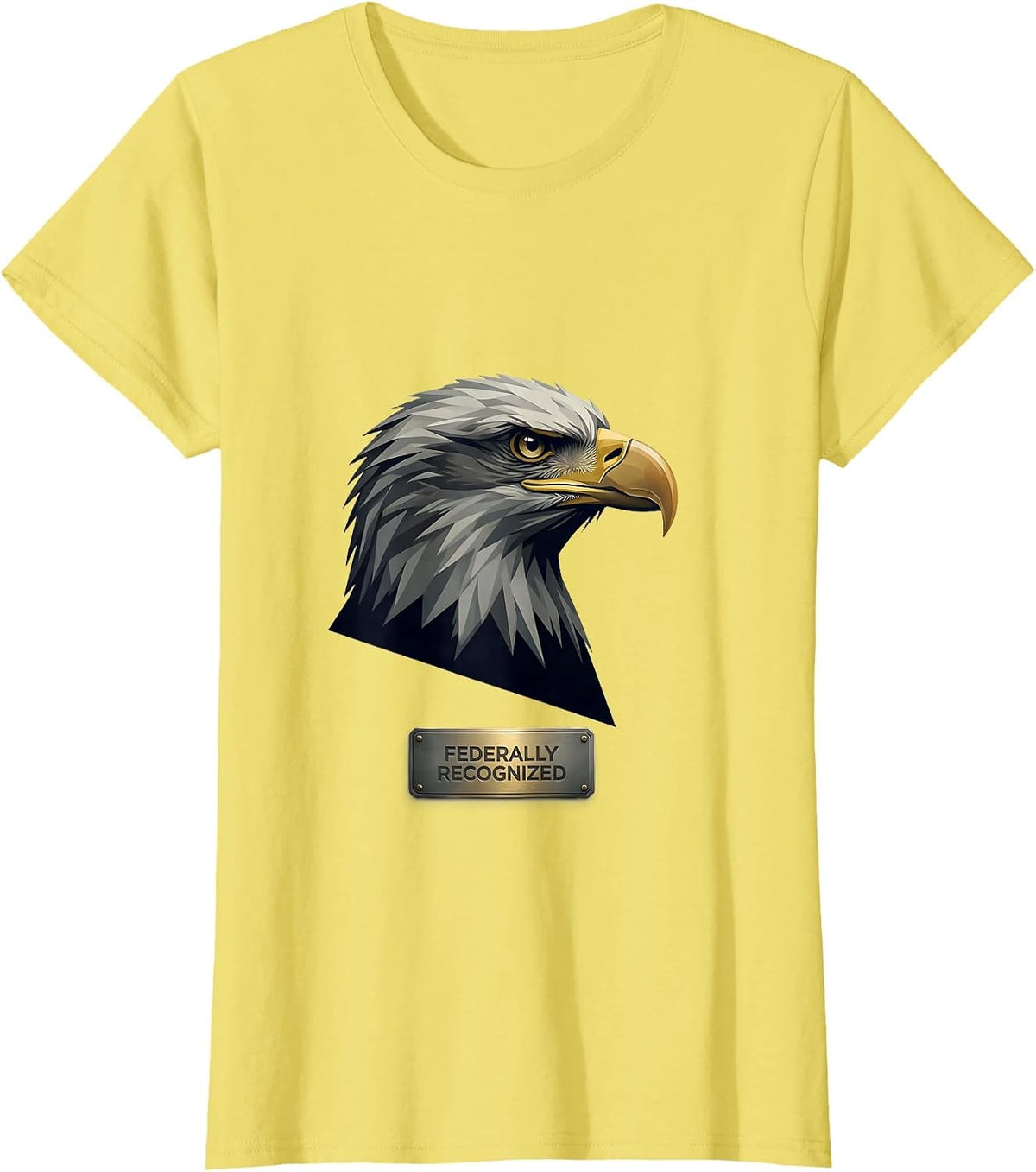 Women's Federally Recognized Editorial Conceptual Bald Eagle Mascot T-Shirt - Lemon Yellow