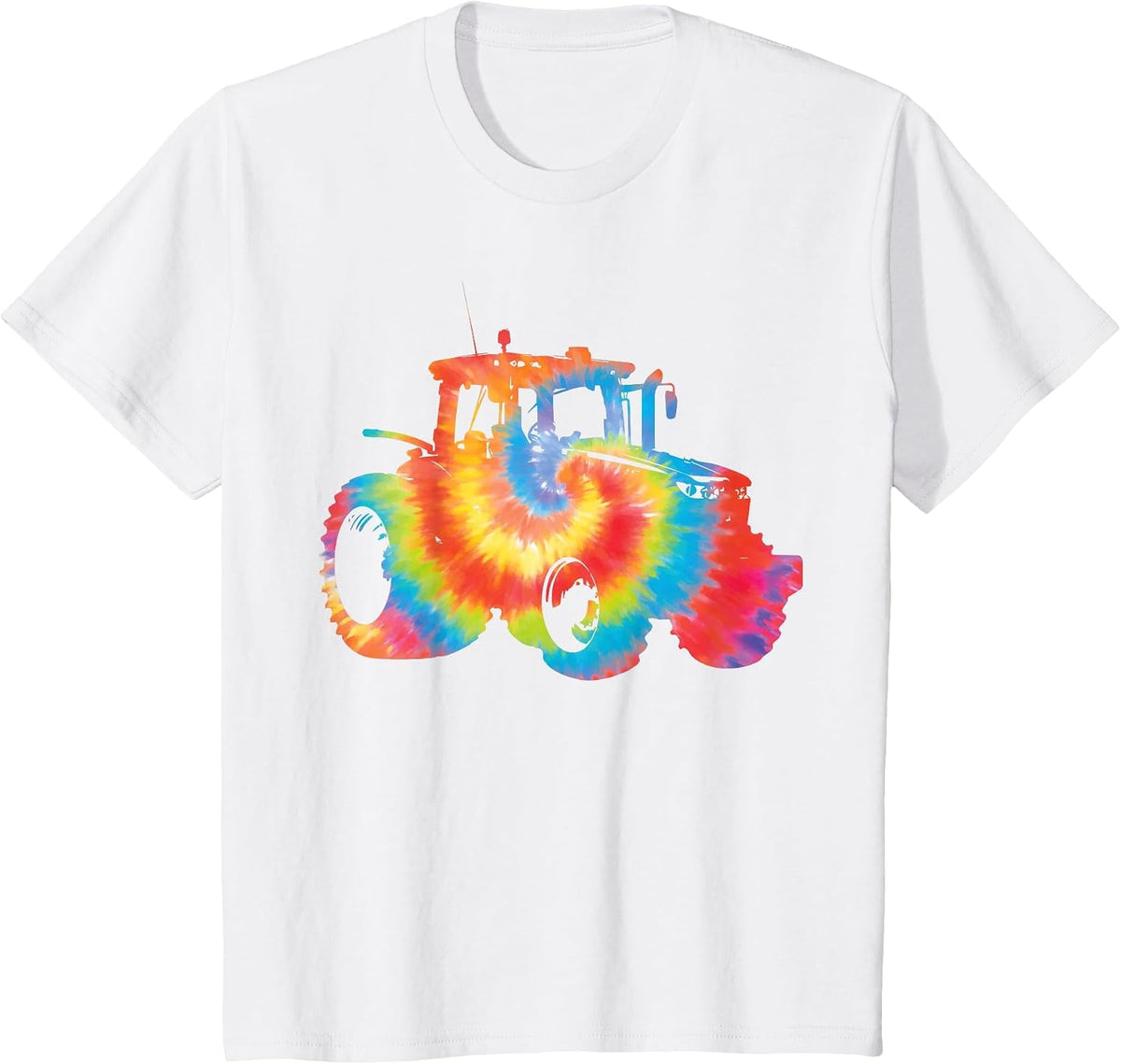 Farming Farmer Tie Dye 80s 90s Vintage Tractor T-Shirt - White
