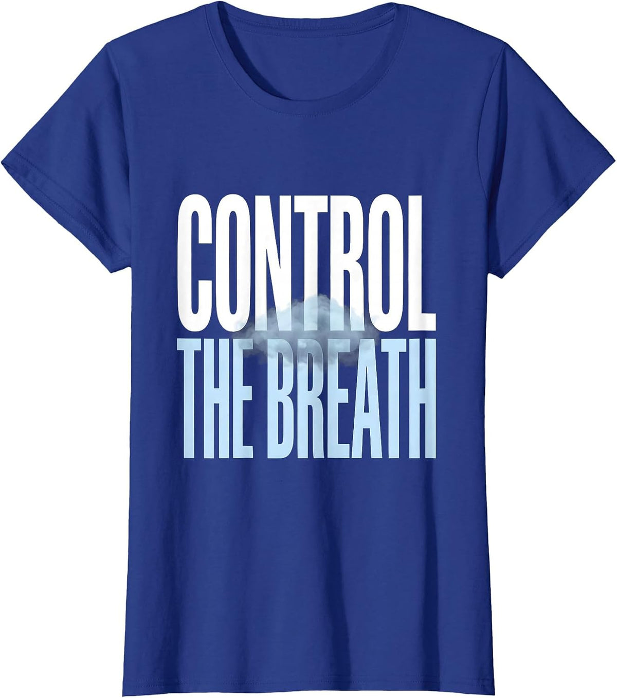 Women's Control The Breath Stoic Philosophy Quote Marcus Aurelius T-Shirt - Royal Blue