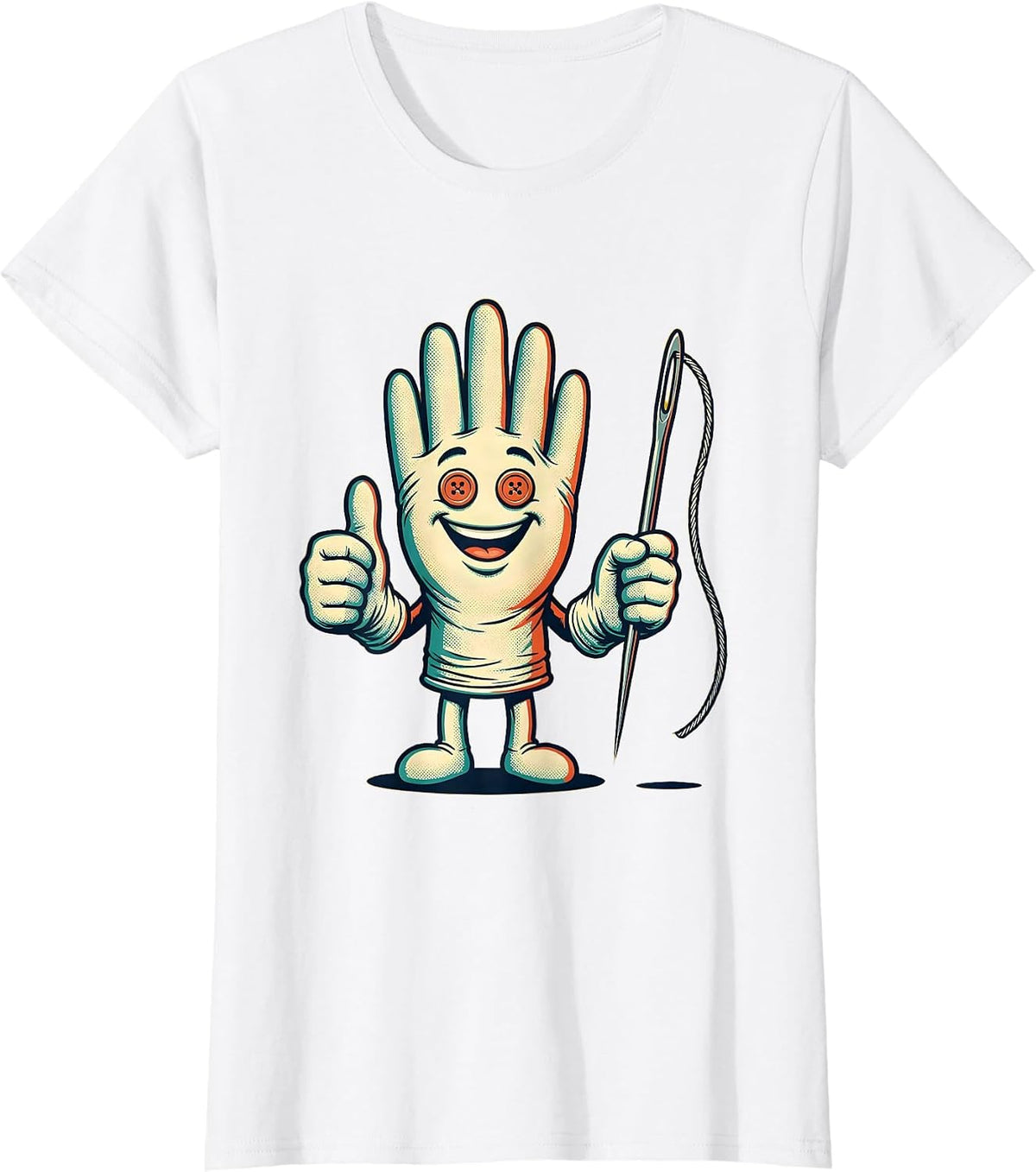 Nurse Suture Illustration Graphic Design T-Shirt - White