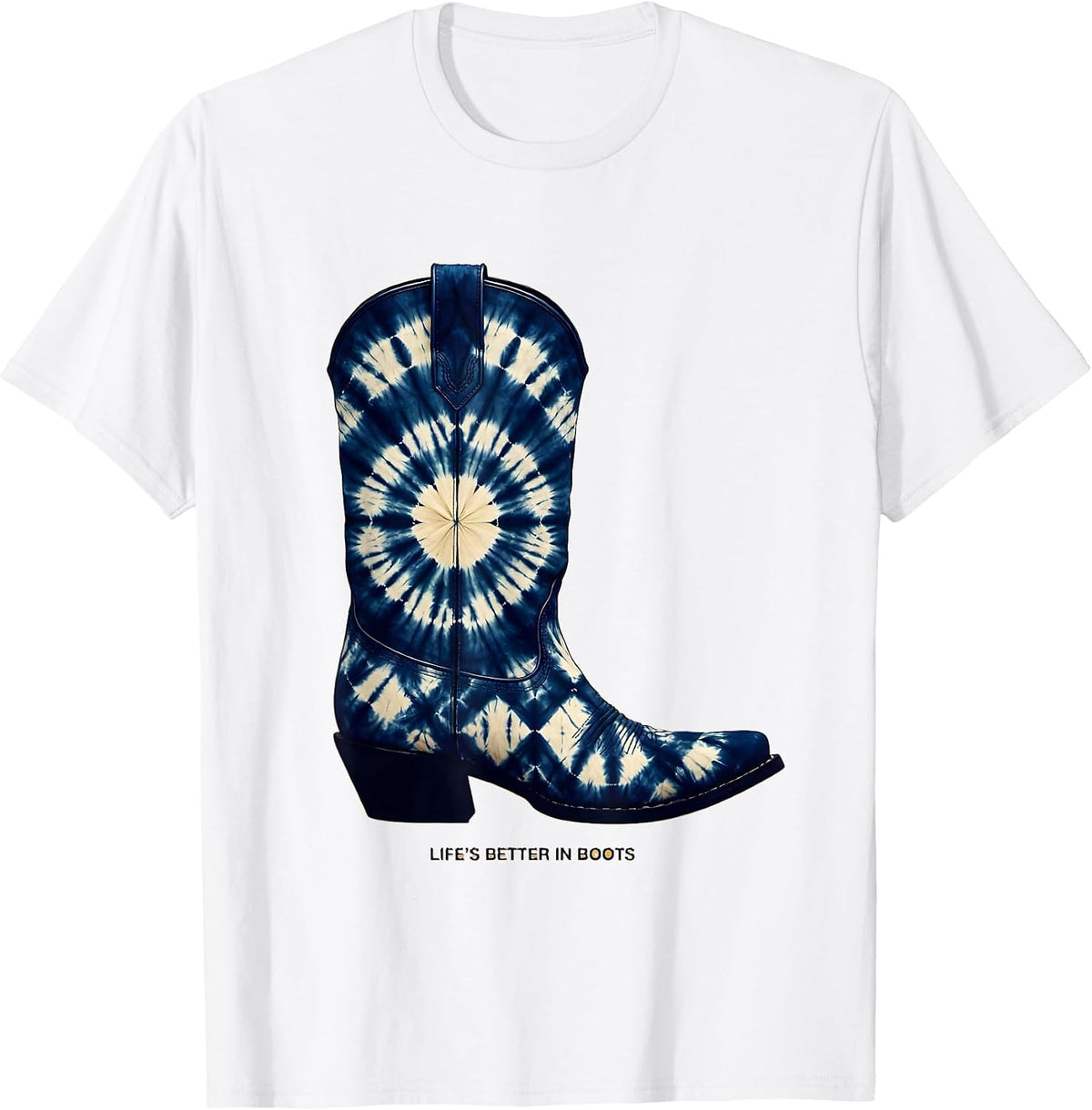 Men's Life's Better In Boots Cowboy Design T-Shirt - White
