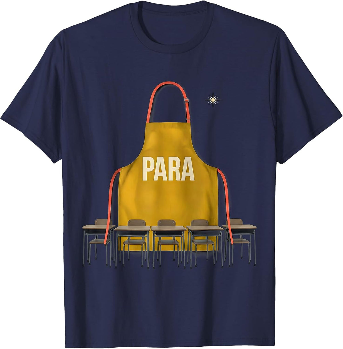 Para Midcentury Modern School Aide Appreciation Gift T-Shirt - Navy Blue