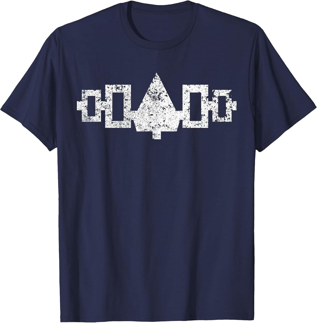 Iroquois Hiawatha Belt Design Distressed T-Shirt - Navy Blue