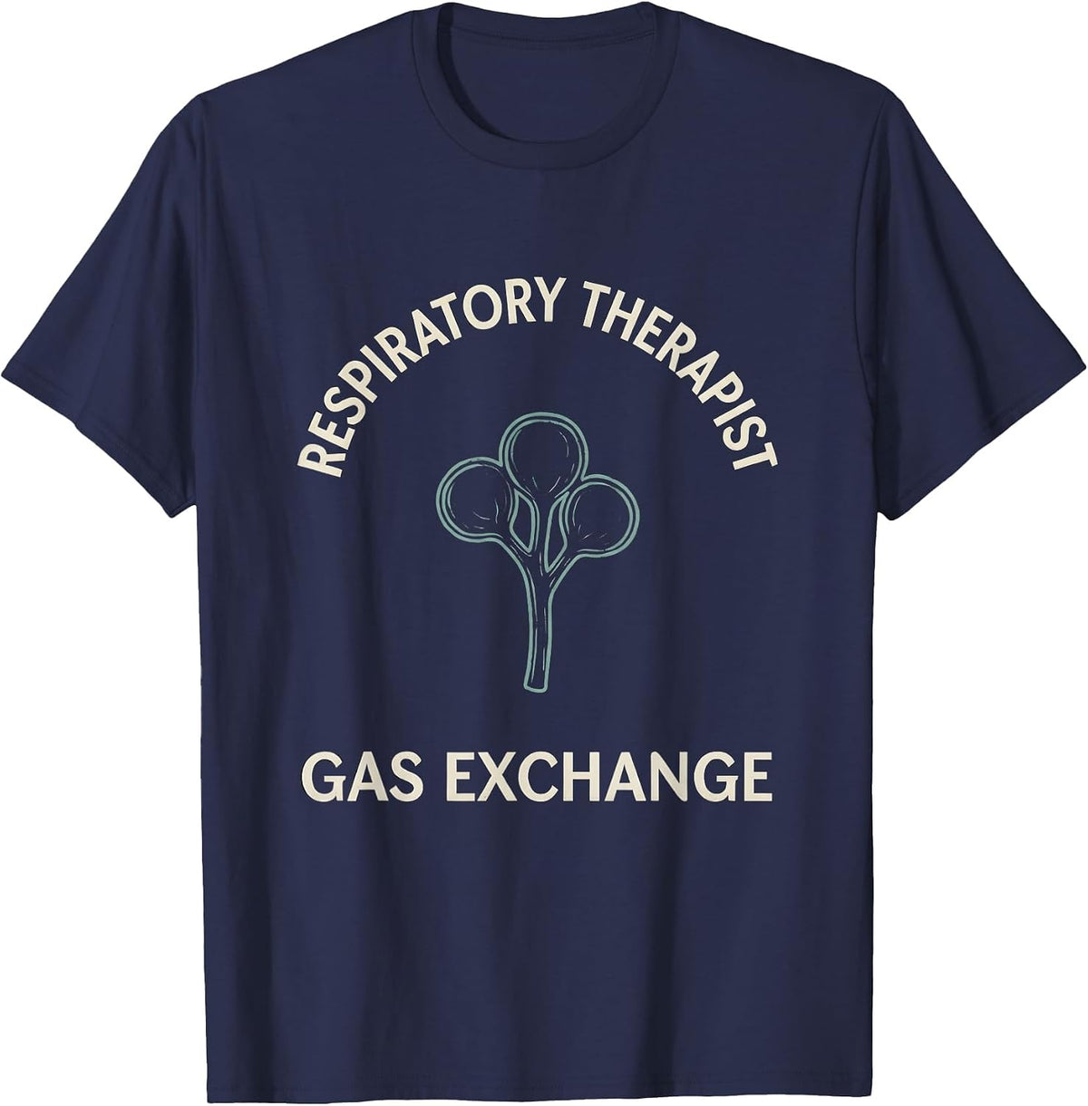 Men's Respiratory Therapist Gas Exchange Minimalist RT T-Shirt - Navy Blue