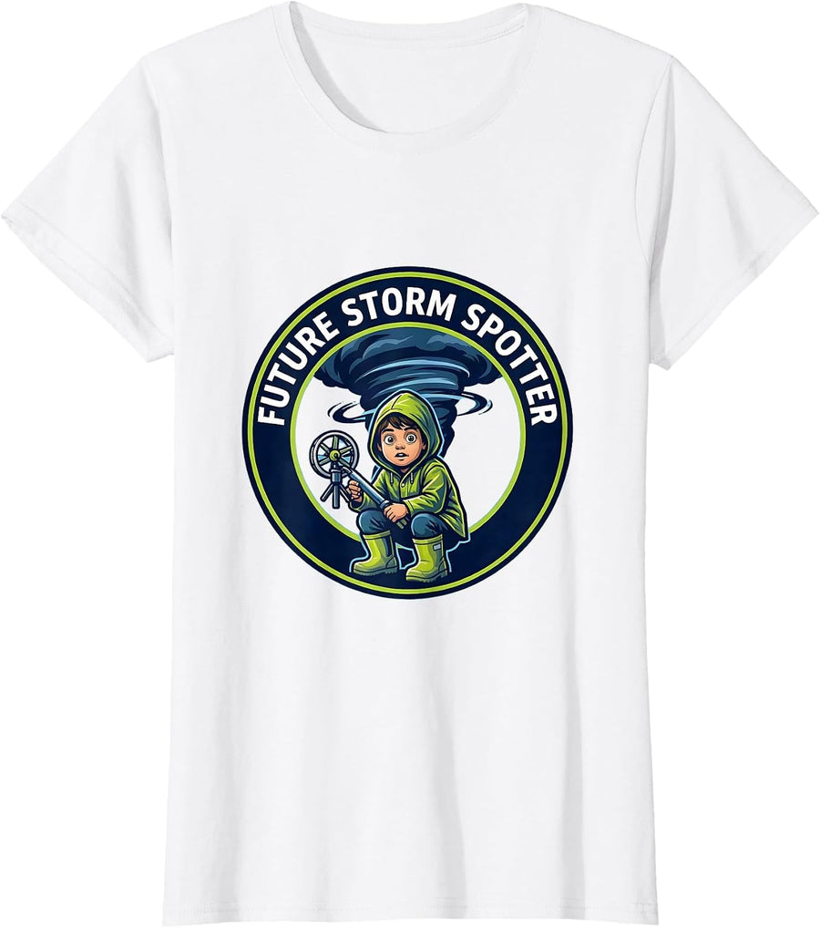 Women's Future Storm Spotter Funny Meteorology Storm Chaser Weather T-Shirt - White