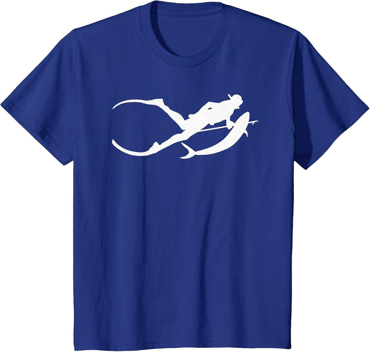 Scuba Diver Silhouette Underwater Diving Lover Graphic T-Shirt - Royal Blue