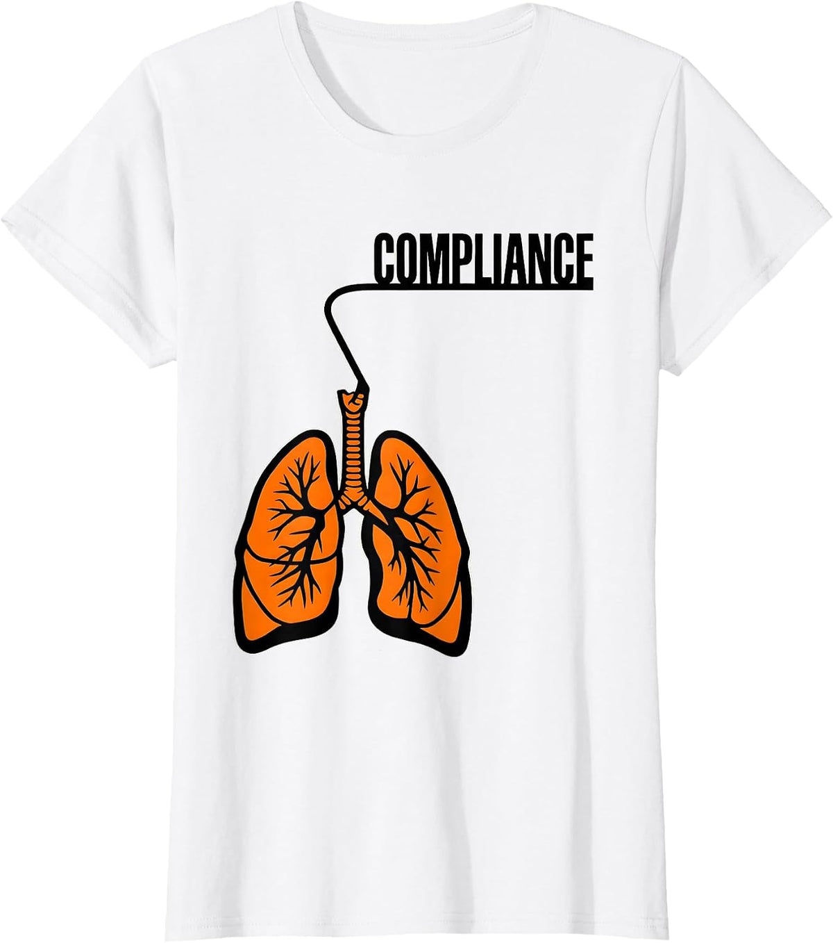 Women's Compliance Stencil Graphic Respiratory Therapist RT T-Shirt - White