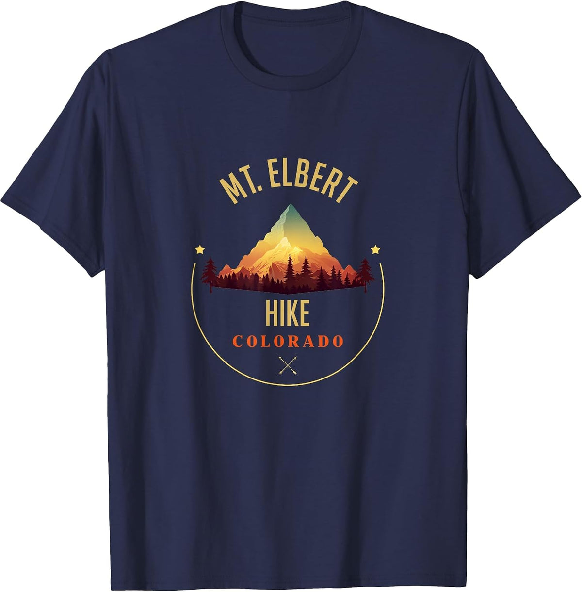 Mt. Elbert Souvenir Apparel - Mt. Elbert Hiking T-Shirt - Navy Blue