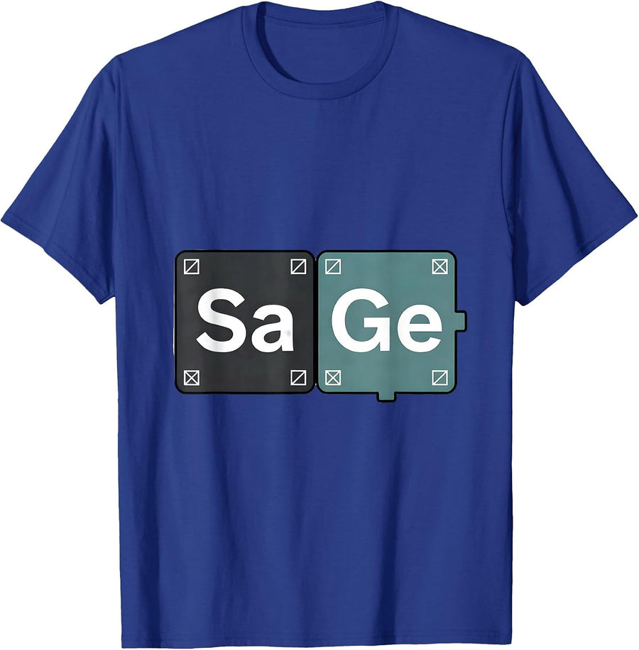SAGe Minimalist Periodic Table Chemistry Pun Humor T-Shirt - Royal Blue