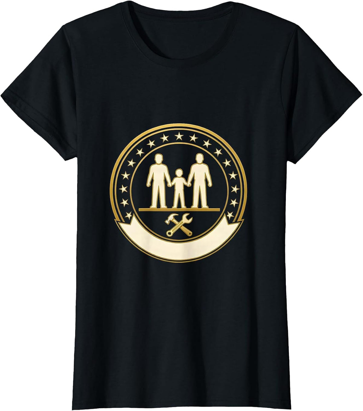 Sealed Family Badge Emblem Labor Day Celebration T-Shirt - Black