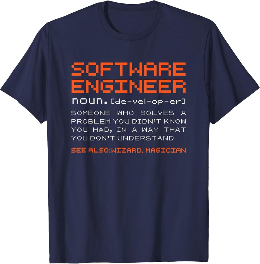 Software-Engineer Developer Definition Programming T-Shirt - Navy Blue