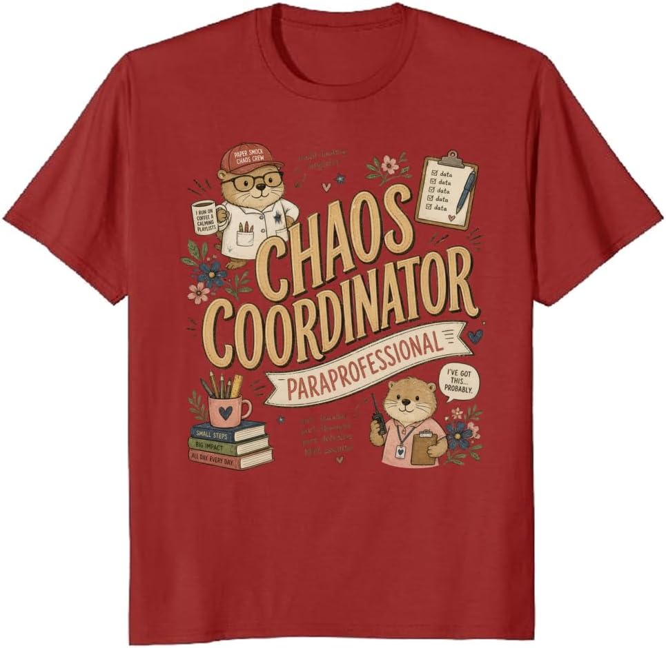 School Paraprofessional T-Shirt Character Builder Retro Seal Tee - S10