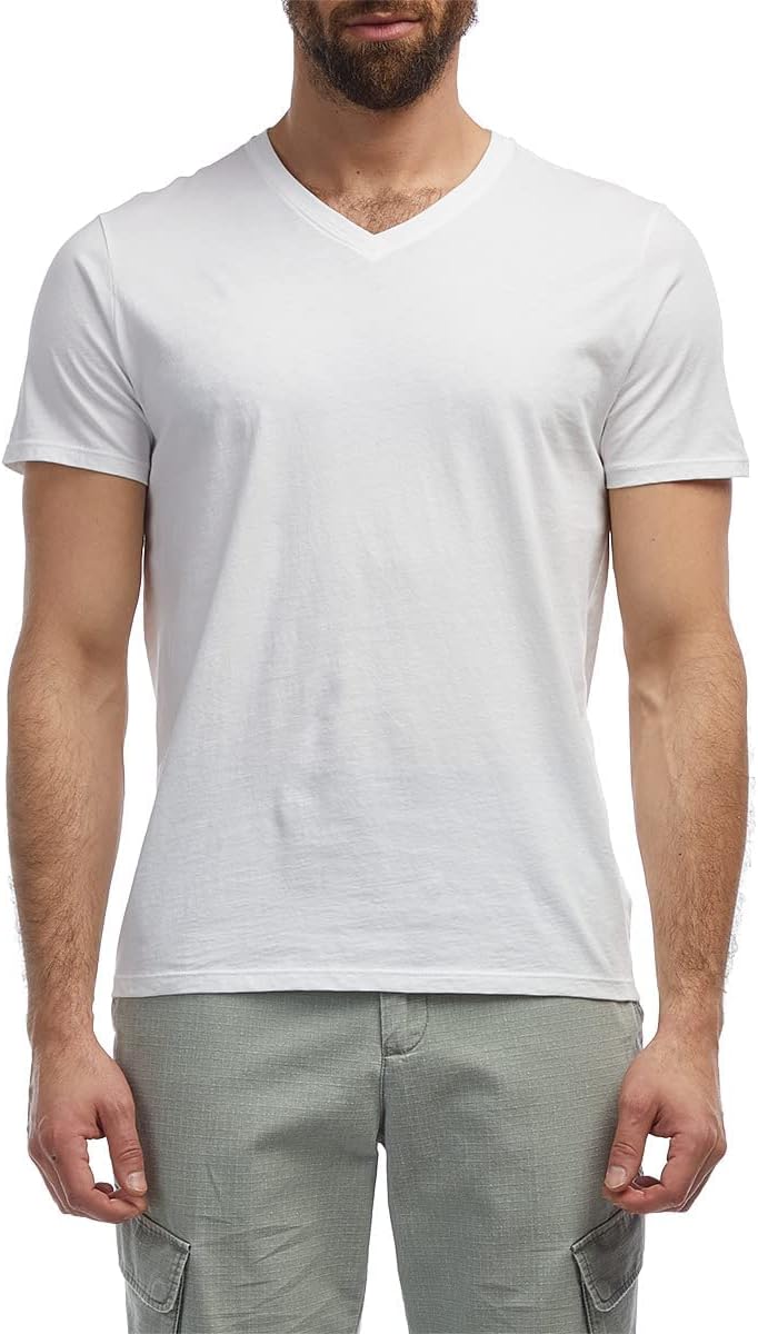 Anthony Thomas Melillo Mens Classic Jersey Short Sleeve V-Neck Tee - White