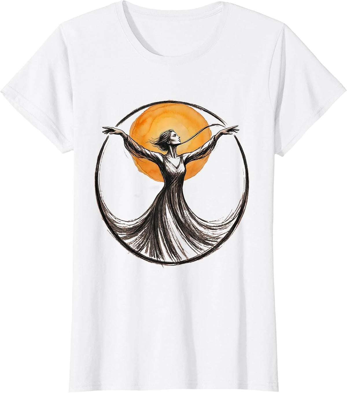 Gigi Sunrise Stretch Graphic Design T-Shirt - White