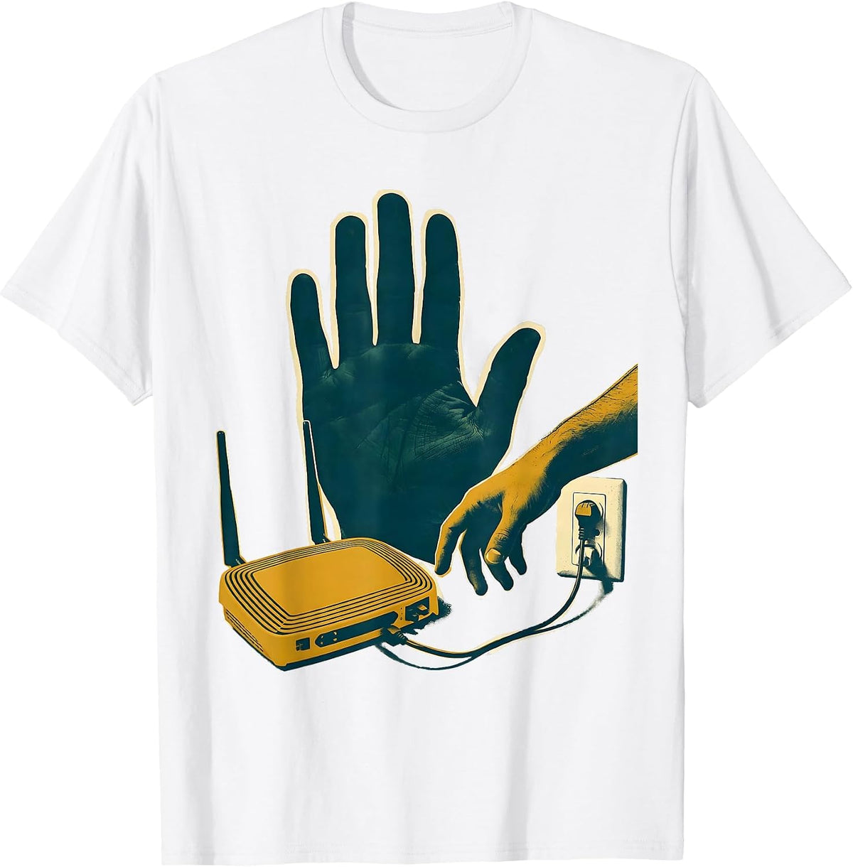 Men's Stop And Wait Tech Humor IT Support Gift T-Shirt - White
