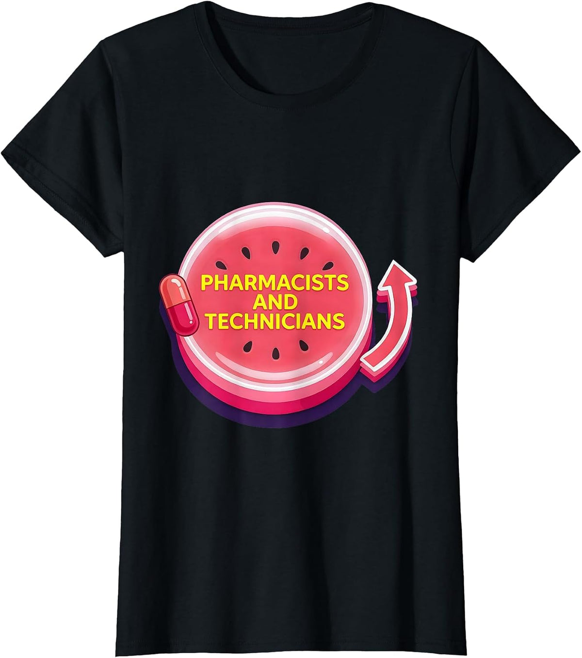 Women's Pharmacists And Technicians Funny Pharmacy Squad Workplace T-Shirt - Black