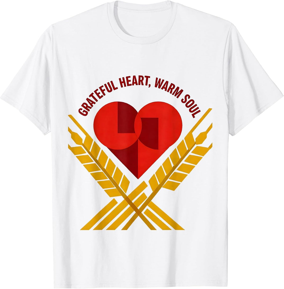 Grateful Heart Warm Soul Thanksgiving Design T-Shirt - White