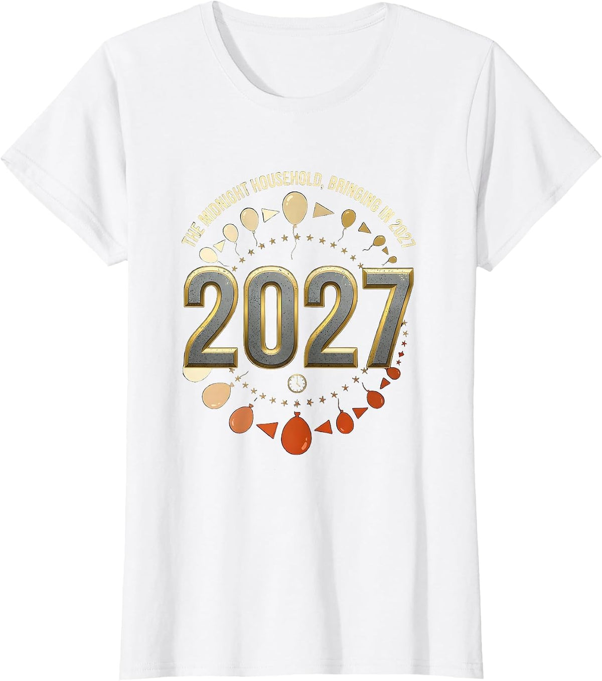 Women's The Midnight Household, Bringing In 2027 Family Matching T-Shirt - White