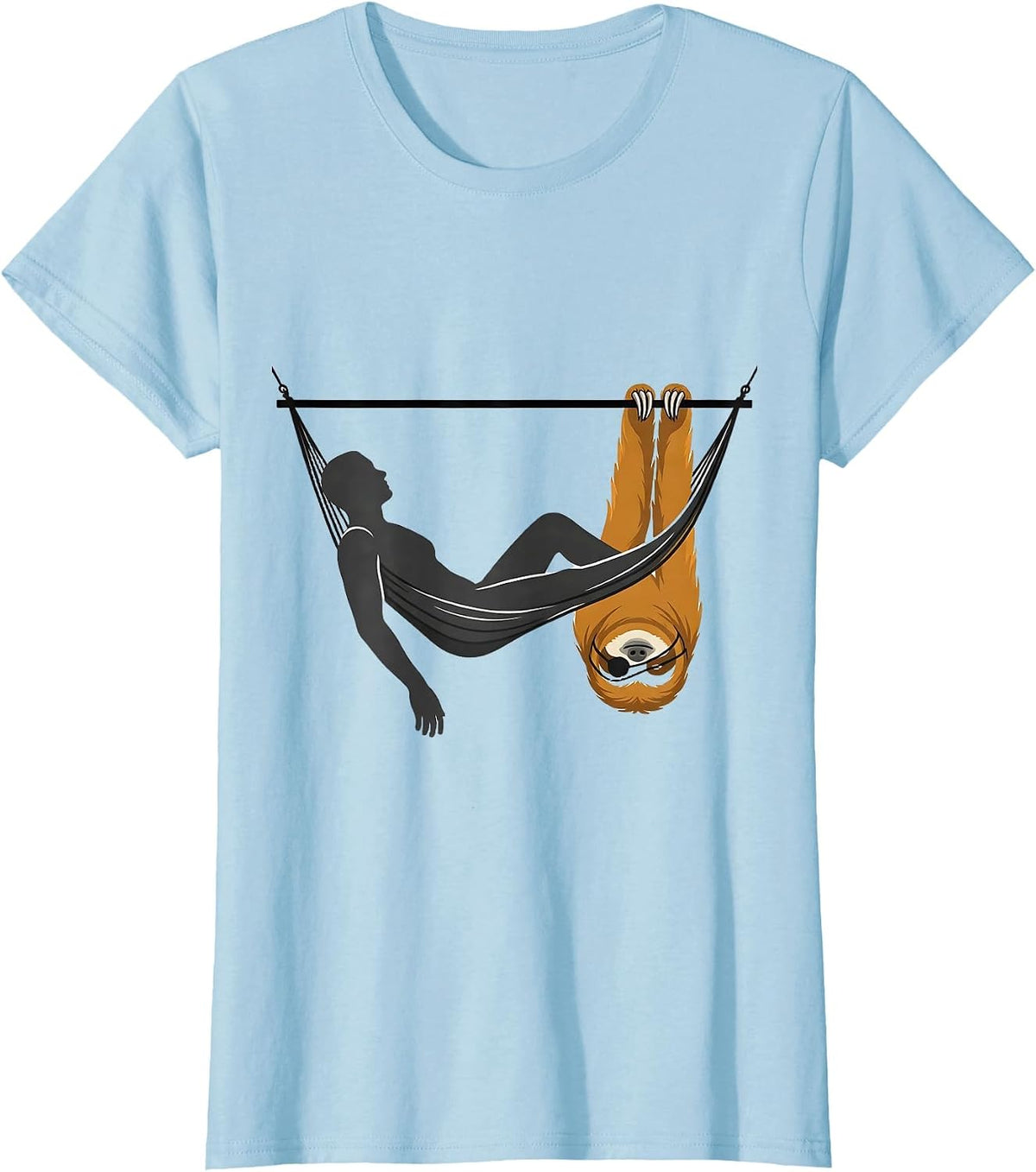 Sloth Body Reclined Chill Humor Gift T-Shirt - Baby Blue