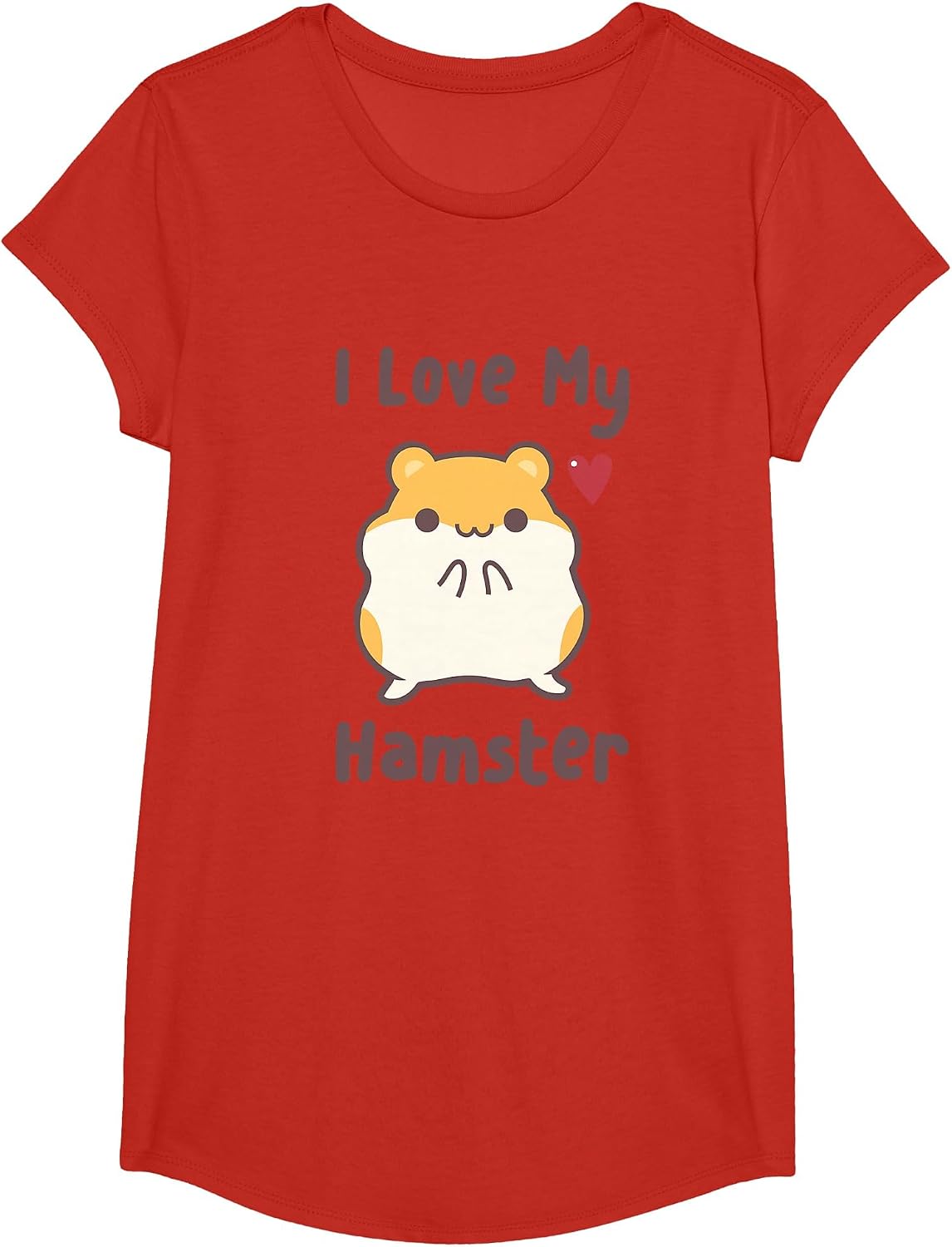 Hamube I Love My Hamster Cute Hammy T-Shirt T-Shirt - Girls Red