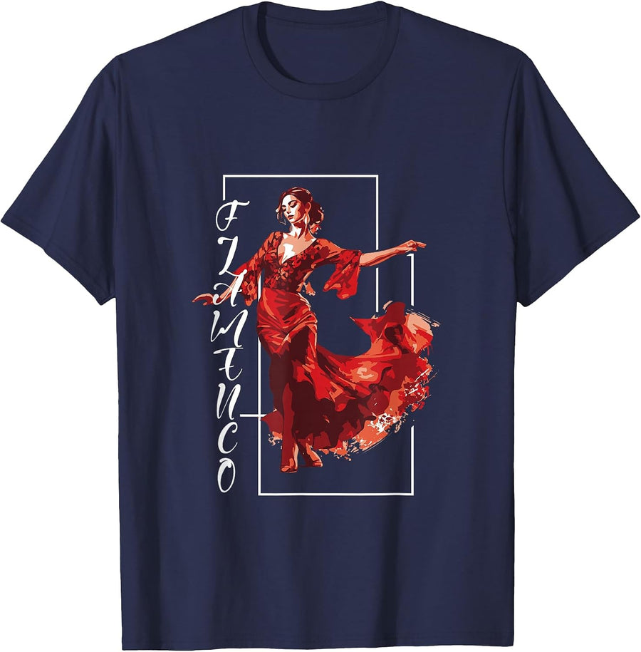 Flamenco | Spanish Flamenco Dancer | Spain Dance T-Shirt - Navy Blue