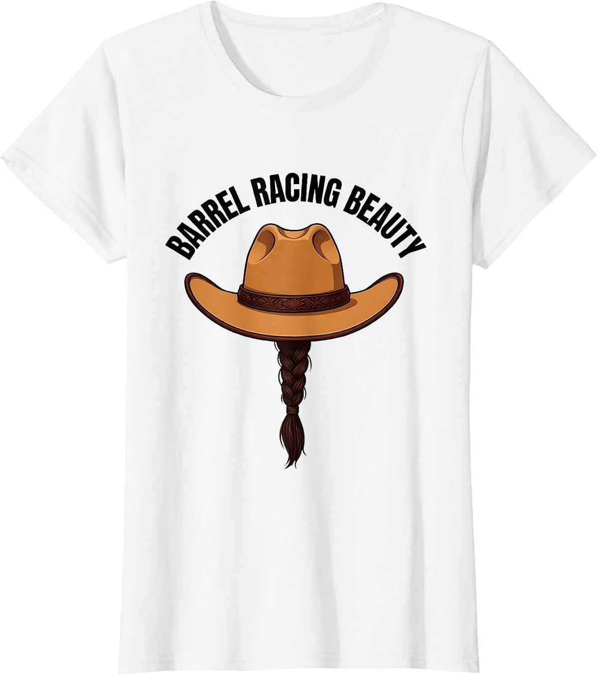 Barrel Racing Beauty Cowgirl Design T-Shirt - White