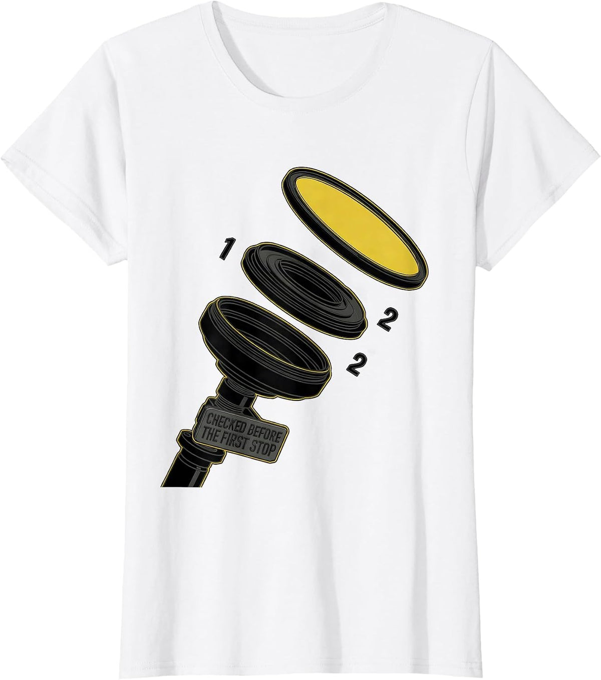 Checked Before The First Stop Funny School Bus Driver T-Shirt - White