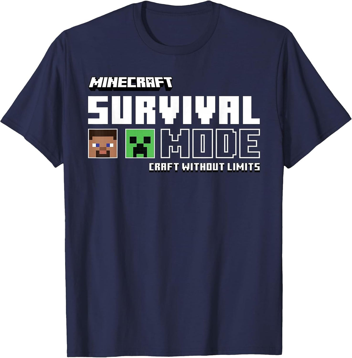 Minecraft Survival Mode Craft Without Limits T-Shirt - Navy Blue