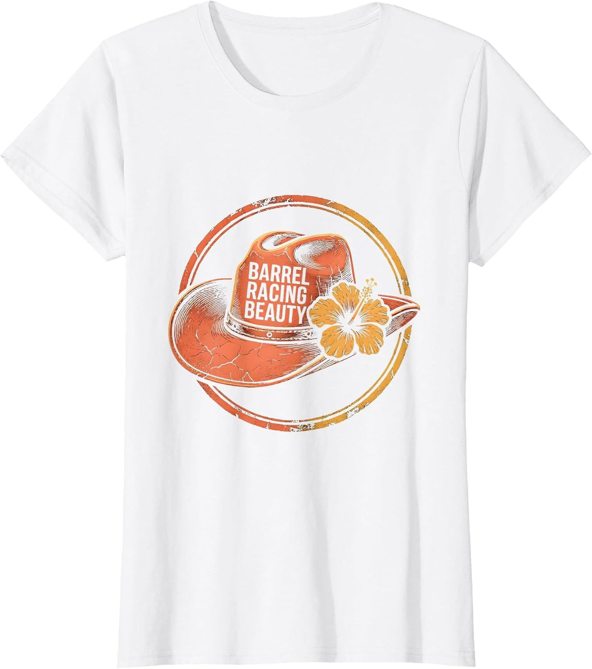 Barrel Racing Beauty Rodeo Women Design T-Shirt - White