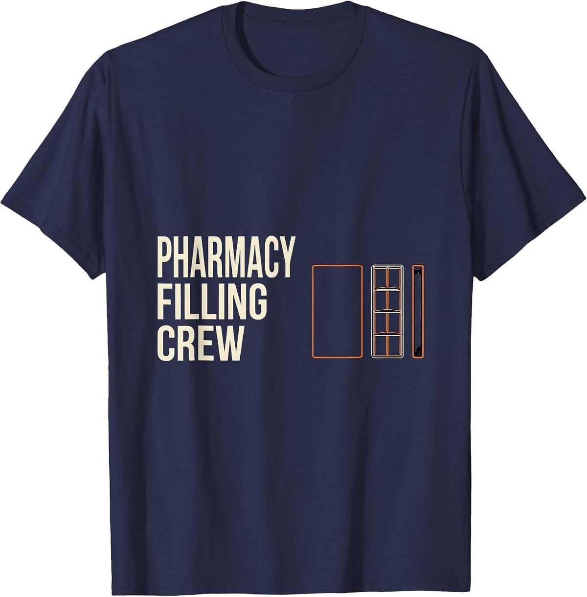 Men's Pharmacy Filling Crew Funny Pharmacy Technician Pharmacist T-Shirt - Navy Blue