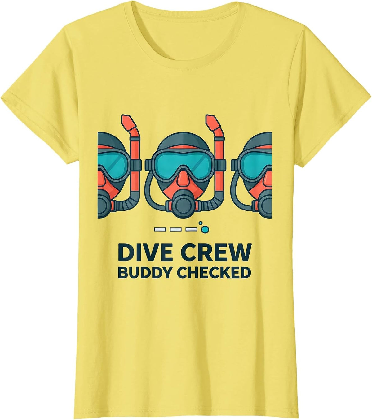 Women's Dive Crew Buddy Checked Scuba Diving Diver Humor Gift T-Shirt - Lemon Yellow