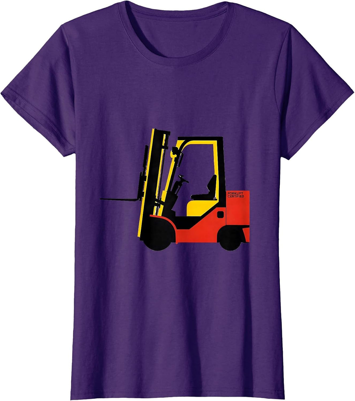 Women's Forklift Certified Bauhaus Modernist Construction Worker Gag T-Shirt - Purple