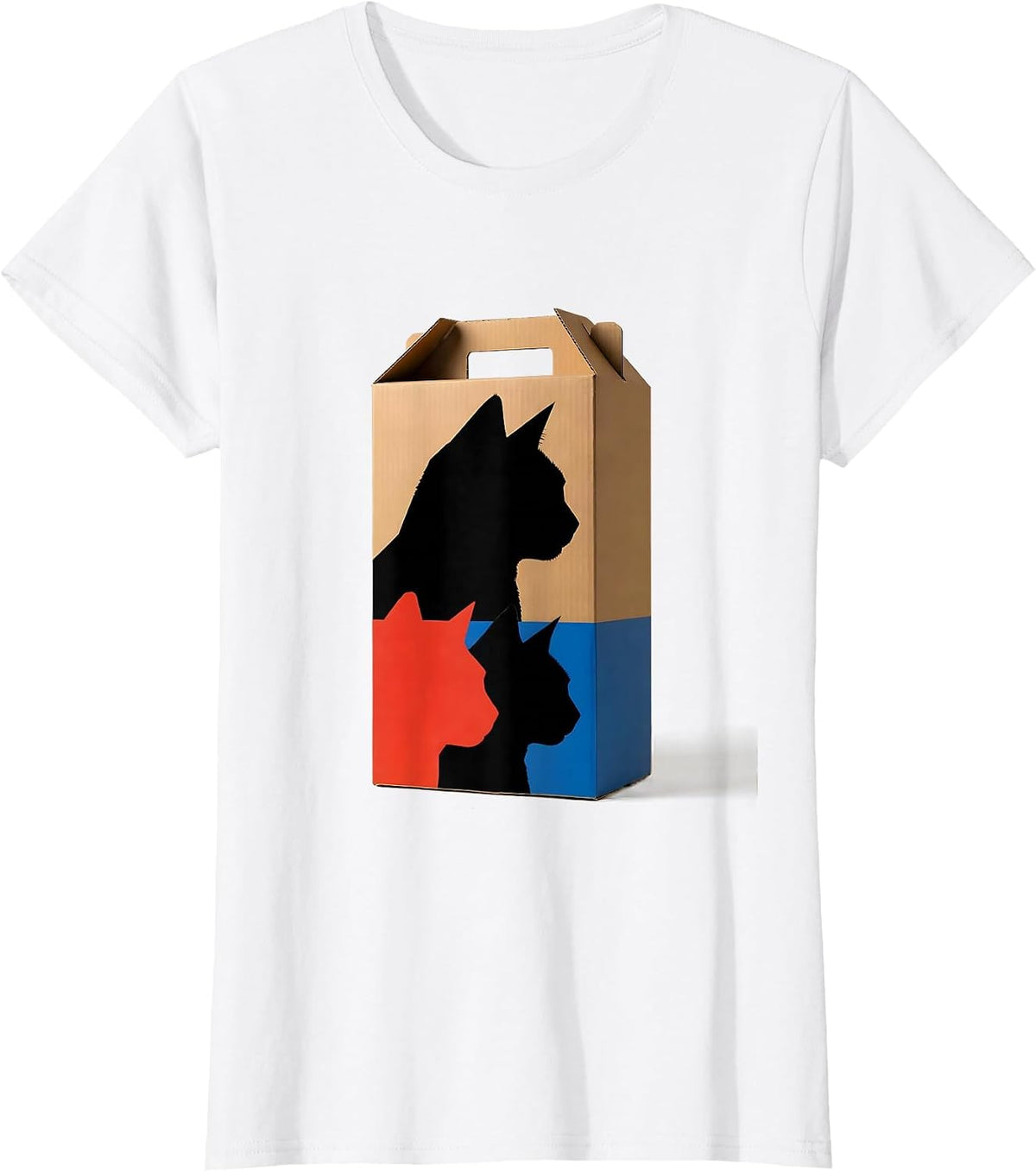 Cat Carton Quantum Physics Humor Science Geek T-Shirt - White