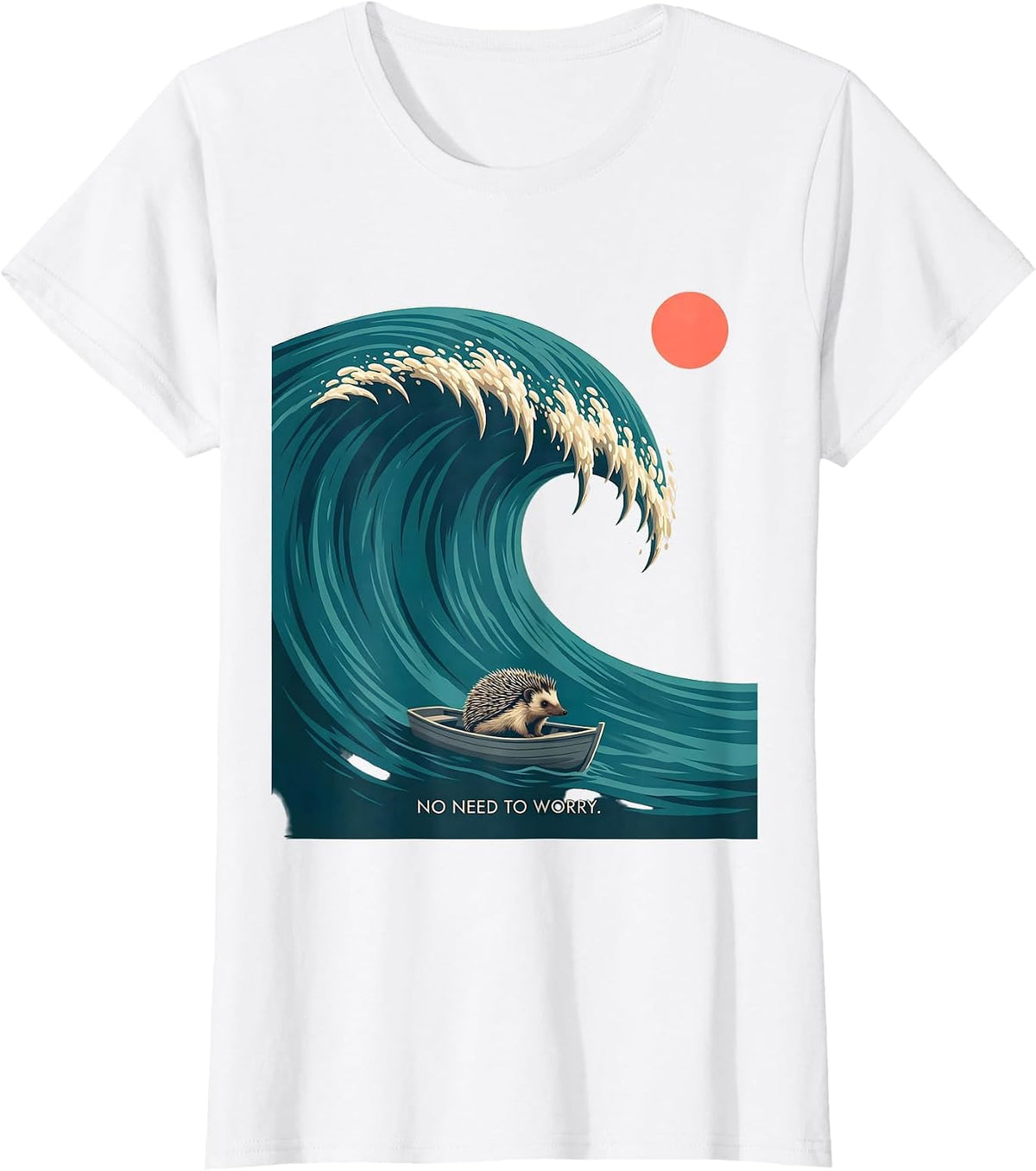 No Need To Worry Funny Japanese Art Animal Meme Graphic T-Shirt - White