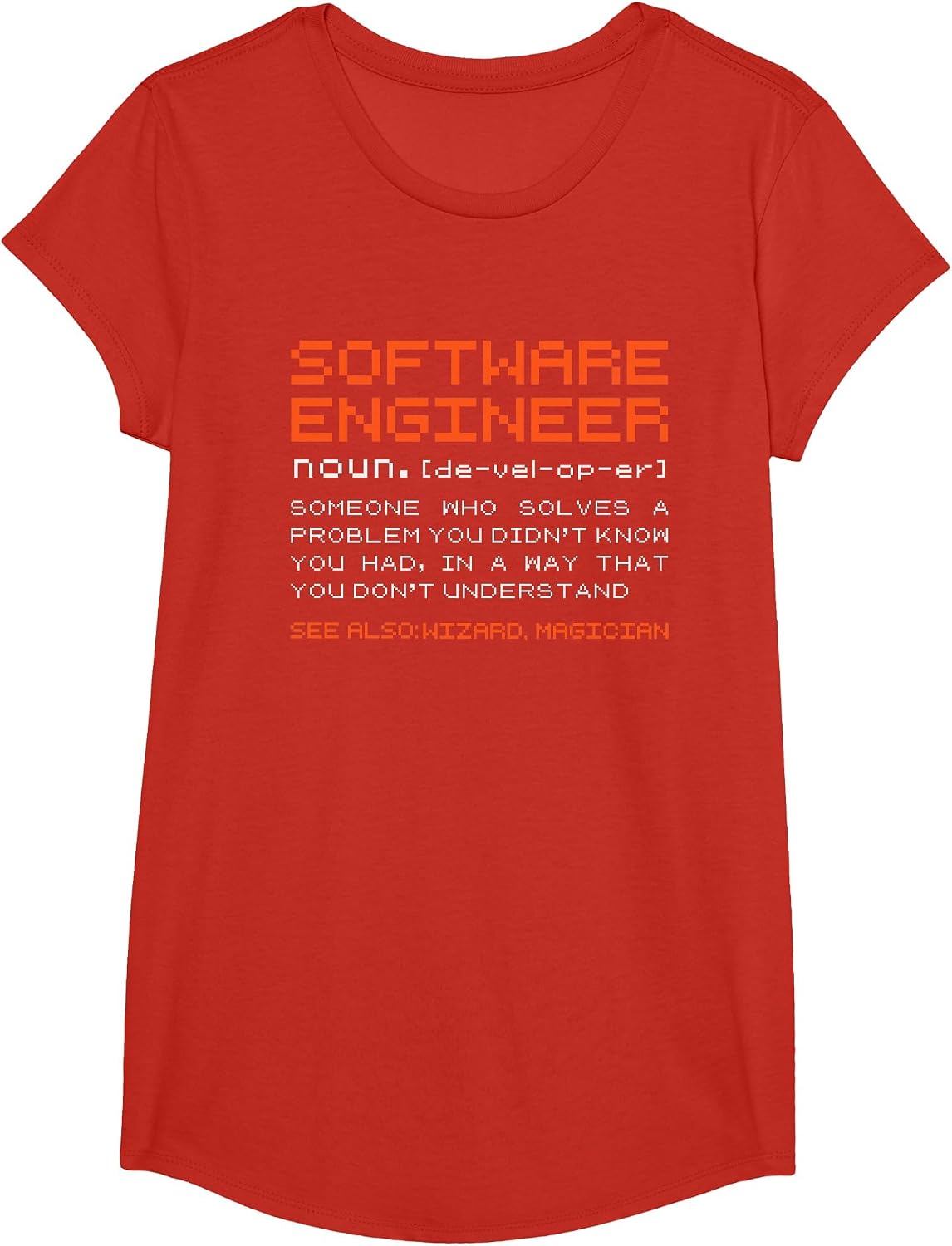 Software-Engineer Developer Definition Programming T-Shirt - Girls Red