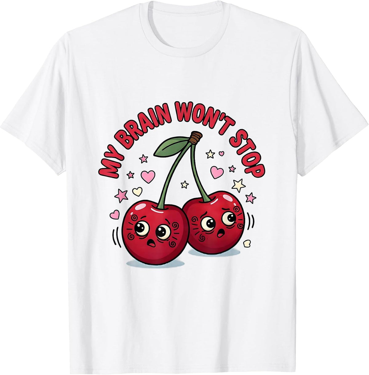 Men's My Brain Won't Stop Overstimulated Design T-Shirt - White