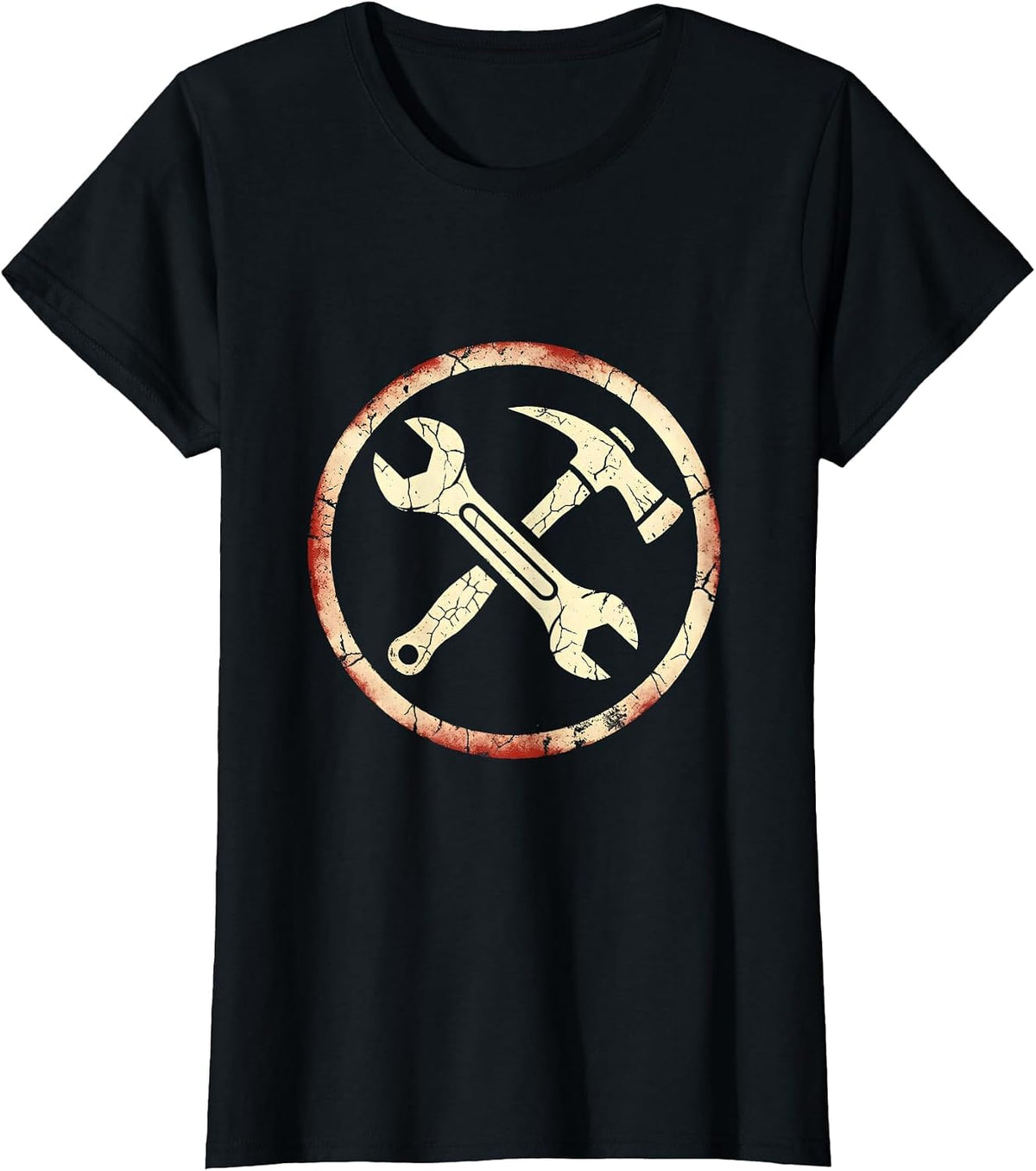 Labor Day Wrench and Pickaxe Crossed Tools Art T-Shirt - Black