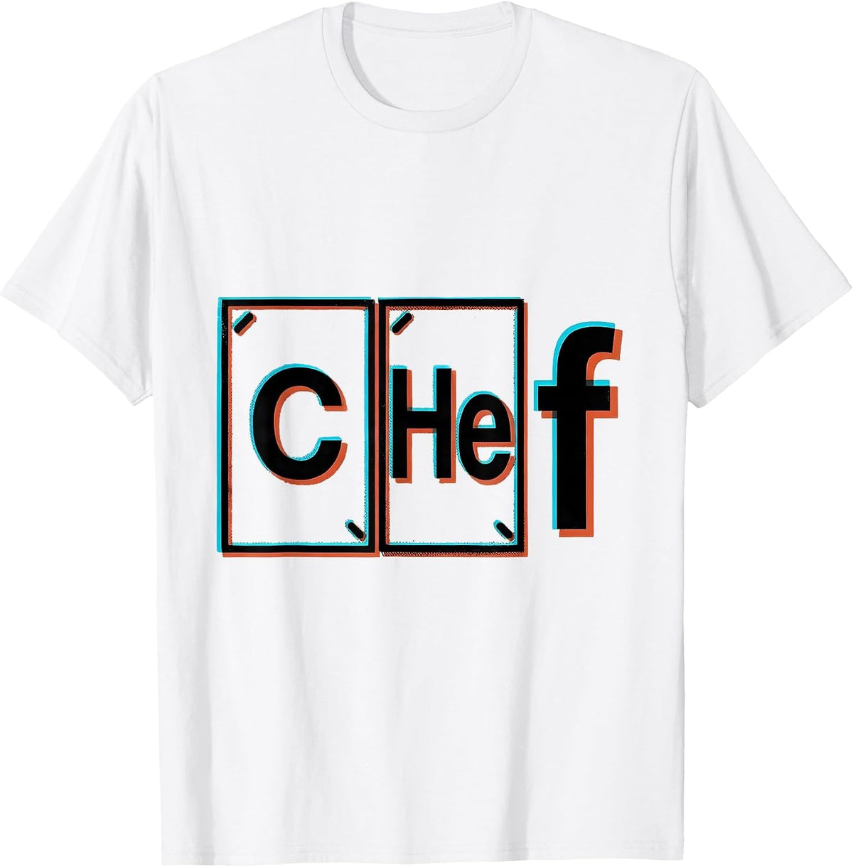 Men's CHEf Funny Science Nerd Periodic Table Element Pun T-Shirt - White