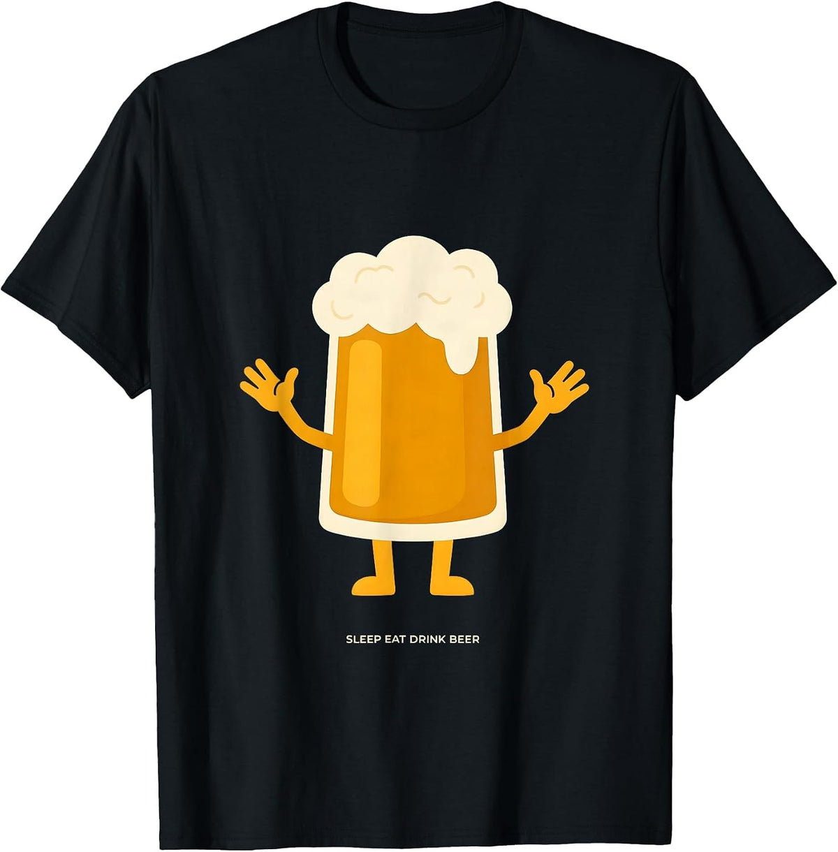 Men's Sleep Eat Drink Beer Funny Beer Lover Design T-Shirt - Black