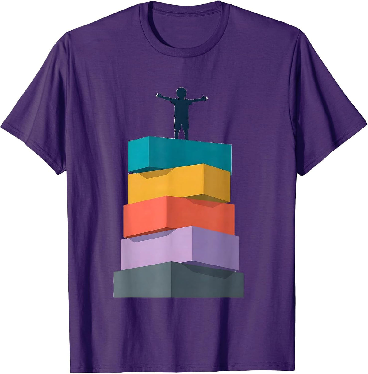 Paraprofessional Child Support Blocks Graphic T-Shirt - Purple